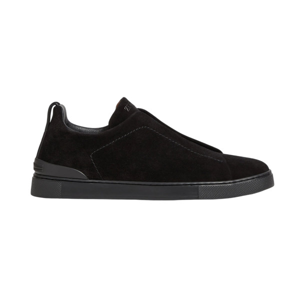 Zegna Triple Stitch Suede Black