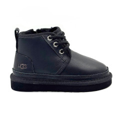 Kids Neumel Zip Leather Black