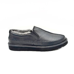 Man Neumel Stiches Slip-on Metallic Black