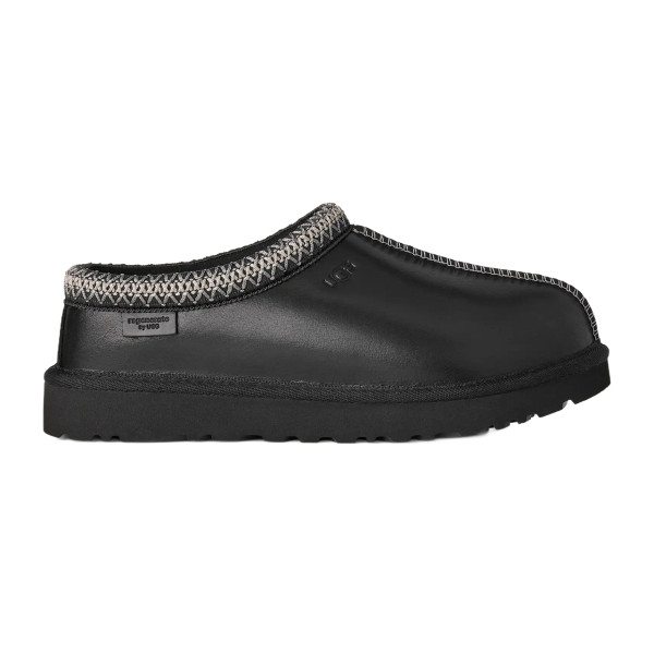 Tasman Slippers Leather Regen Black